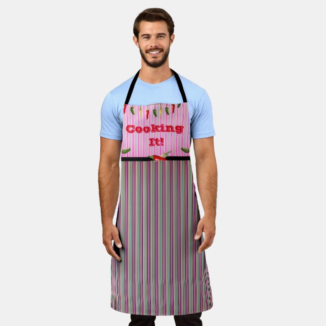 Hot Peppers Barbeque Time Apron (Worn)