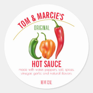 Hot Peppers Canning Product Labels
