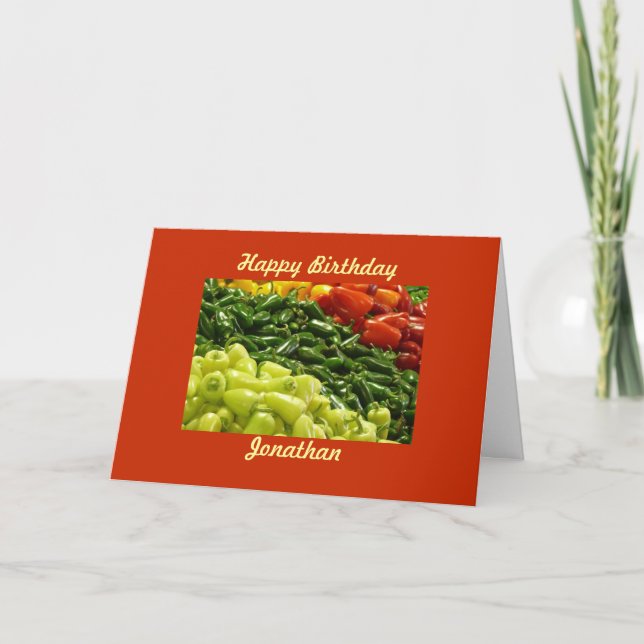 Hot Peppers Carte de voeux d'anniversaire personna (Devant)