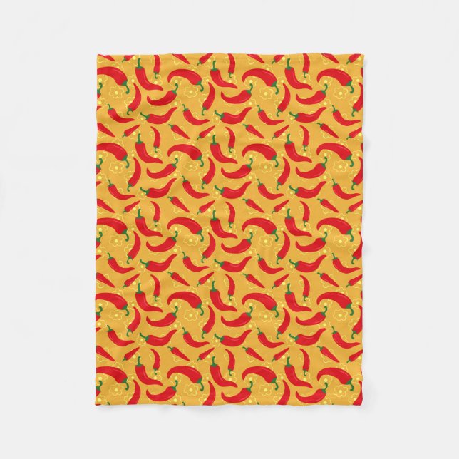 Hot Peppers Fleece Blanket (Front)