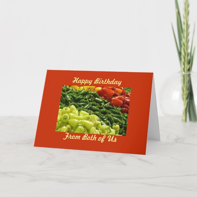 Hot Peppers Joyeux Anniversaire Des Deux Cartes De (Devant)