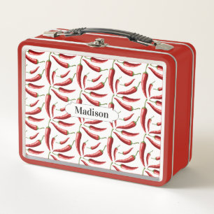 Hot Peppers Pattern custom name lunch boxes