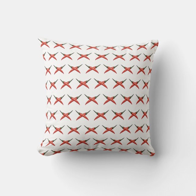 Hot Peppers, Purple Blossom Throw Pillow (Front)