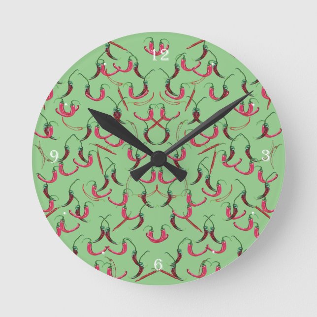 Hot Peppers  Round Clock (Front)