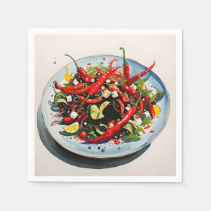 Hot Peppers Salad Napkin