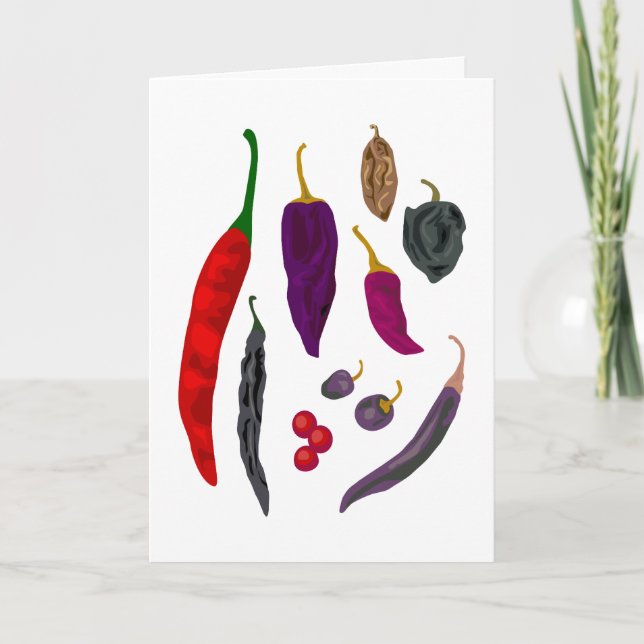 Hot Peppers Spice Greeting Card (Front)