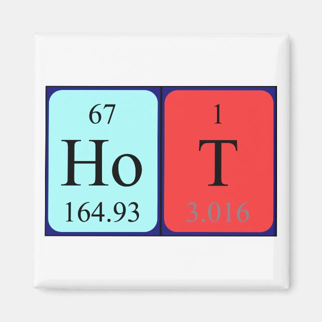 Hot periodic table name magnet (Front)