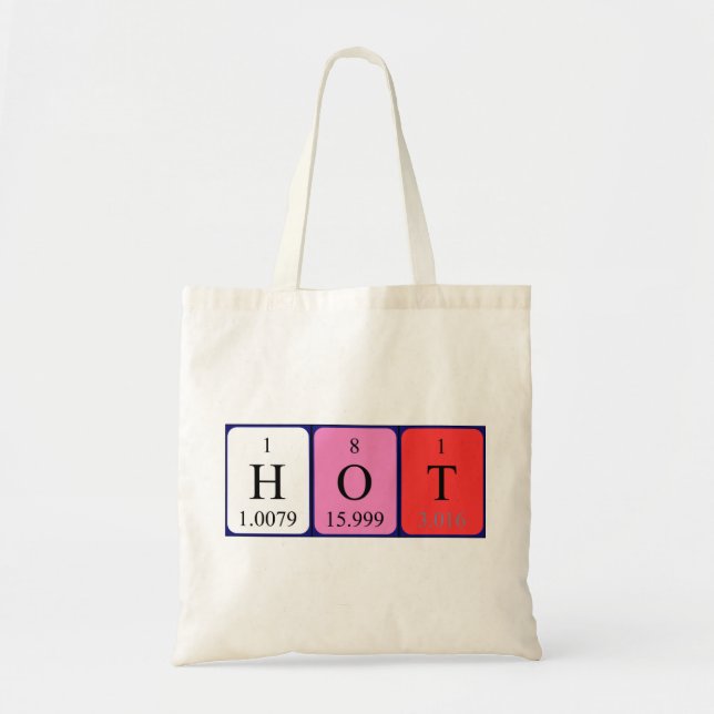 Hot periodic table name tote bag (Front)