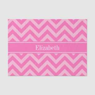 Hot Pink #2 Cotton Candy LG Chevron Name Monogram Tissue Paper