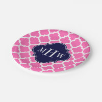 Hot Pink#2 Wht Moroccan #5 Navy 3 Initial Monogram