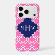 Hot Pink#2 Wht Moroccan #6 Navy 3 Initial Monogram