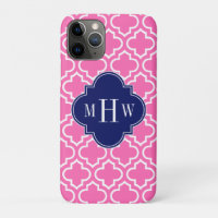 Hot Pink#2 Wht Moroccan #6 Navy 3 Initial Monogram