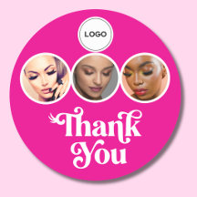 Hot Pink 3 Photo Lash Tech Logo Thank You