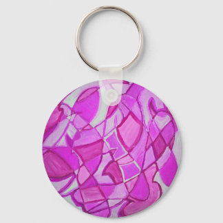 Hot Pink Abstract Art by Kara Willis Keychain