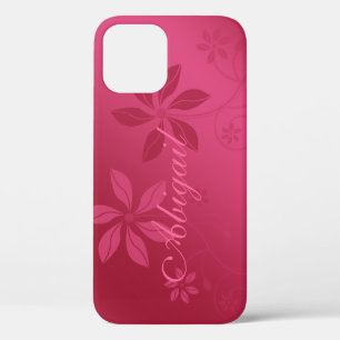 Hot Pink Abstract Floral Custom Name iPhone 6 case
