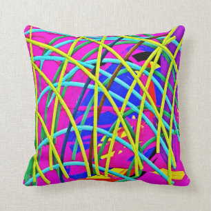 Hot Pink Abstract Girly Doodle Design Novelty Gift Throw Pillow