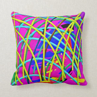 Hot Pink Abstract Girly Doodle Design Novelty Gift Throw Pillow