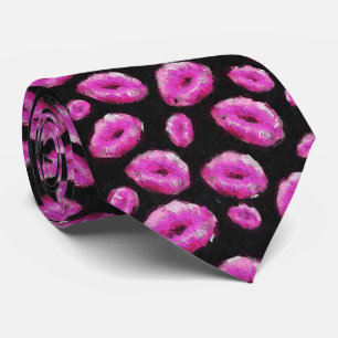 Hot Pink Abstract Lips Tie