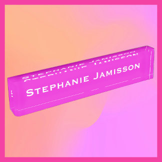 Hot Pink Acrylic Personalized Name Nameplate