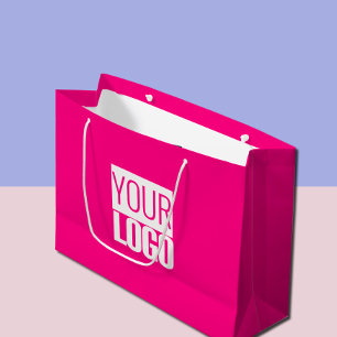  Hot Pink - add bold logo  Large Gift Bag