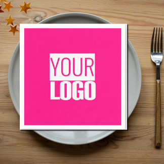  Hot Pink - add bold logo  Napkin