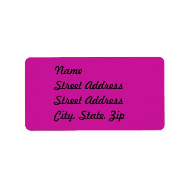 Hot Pink  Address Sticker (Front)