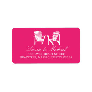Hot Pink Adirondack Chairs   Address Label
