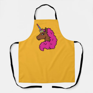 Hot Pink Afro Unicorn Apron