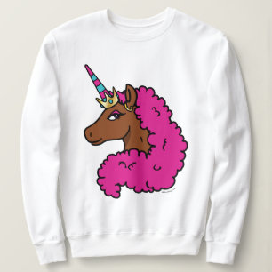 Hot Pink Afro Unicorn Sweatshirt