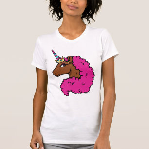 Hot Pink Afro Unicorn T-Shirt