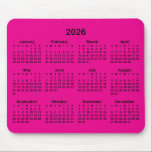 Hot Pink and Black 2026 Calendar Mouse Pad<br><div class="desc">Looking for a sleek and stylish way to keep track of your days? Check out this hot pink and black 2026 calendar mousepad! It makes a great gift for anyone who loves to stay organized. Plus, it's a great way to show off your personality and make your desk look unique...</div>