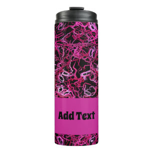 Hot Pink and Black card Thermal Tumbler