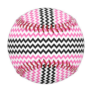 Hot Pink and Black Chevron by Shirley Taylor Baseball