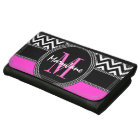 Hot Pink and Black Chevron Zig Zag Monogrammed
