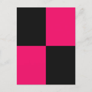 Hot Pink and Black Colour Blocks  Postcard