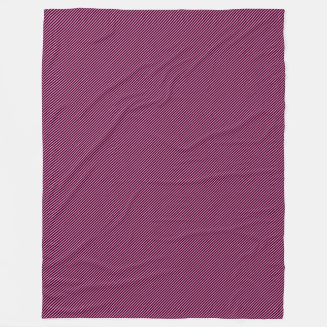 Hot Pink and Black Diagonal Striped Fleece Blanket (Front)