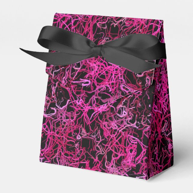 Hot Pink and Black Electric Favor Box (Front Side)