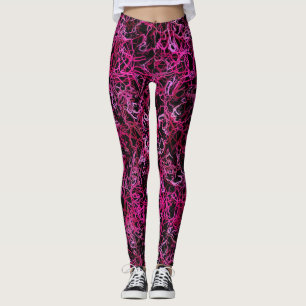 Hot Pink and Black Leggings