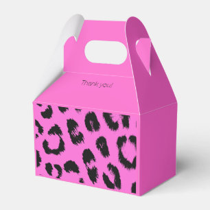 Hot Pink and Black Leopard Print Favor Box
