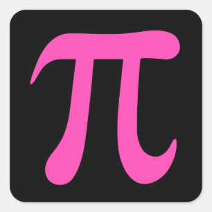 Hot pink and black pi symbol stickers