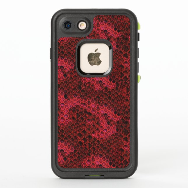 Hot Pink and Black Snake Skin Pattern LifeProof iPhone Case (Back)
