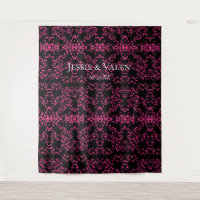 Hot Pink and Black Swirl Gothic Wedding