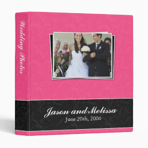 Hot Pink and Black Wedding Binder