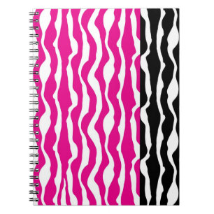 Hot Pink and Black Zebra Print Spiral Notebook