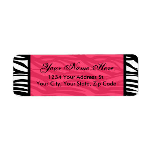 Hot Pink and Black Zebra Return Address Labels