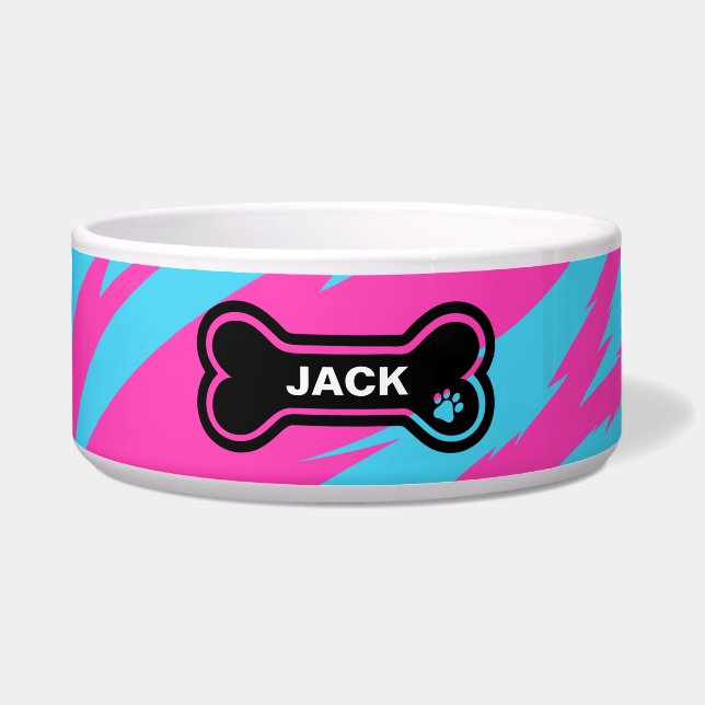 Hot Pink and Bright Blue Personalized Dog (Front)