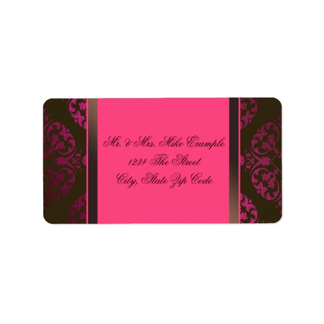 Hot Pink and Chocolate Brown Label (Front)