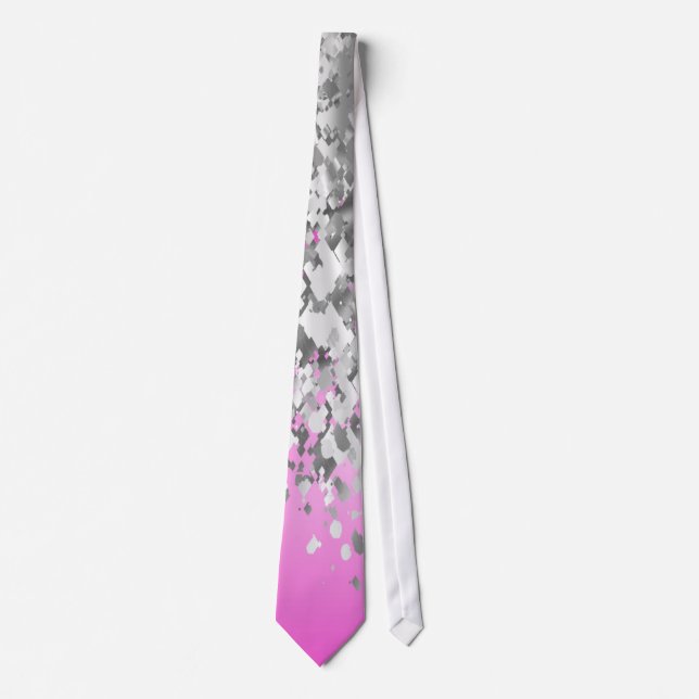 Hot pink and faux glitter tie (Front)