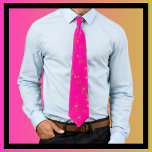 Hot Pink and Gold Fleck Tie<br><div class="desc">Hot Pink and Gold Fleck design from the Loud and Sassy store. Bold and bright piece of wearable art. Makes a a stylish gift and a great stocking stuffer. The perfect gift for him!</div>