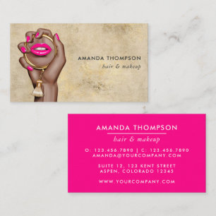 Hot-Pink and Gold Glam Chic Business Card